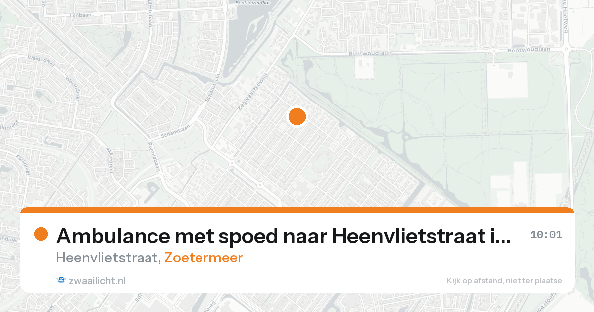 Ambulance met spoed naar Heenvlietstraat in Zoetermeer — 17 aug 2026
