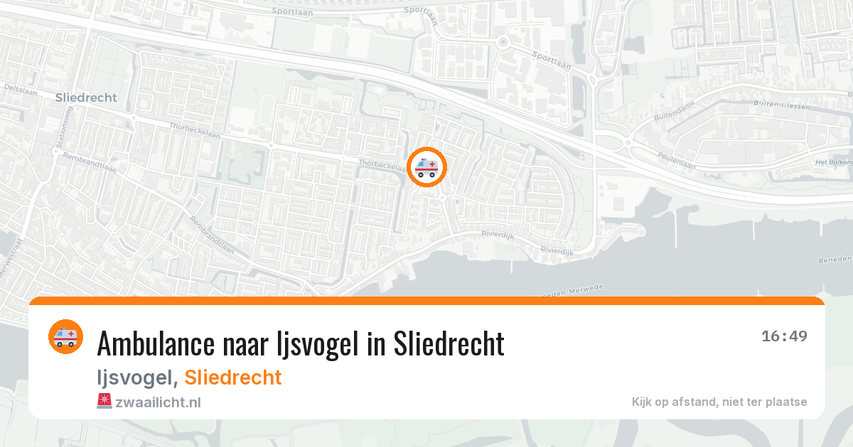 Ambulance naar Ijsvogel in Sliedrecht — 30 jul 2026