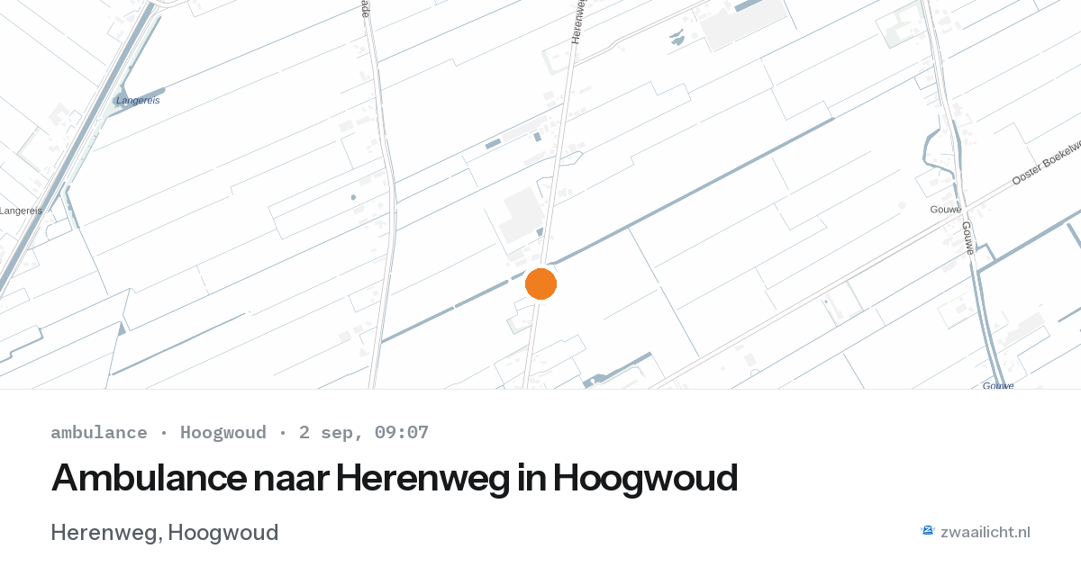 Ambulance naar Herenweg in Hoogwoud — 2 sep 2026