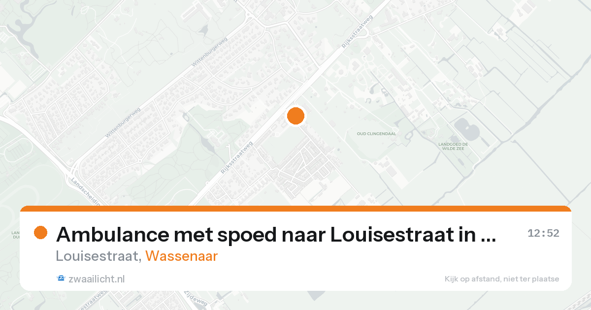 Ambulance met spoed naar Louisestraat in Wassenaar — 23 aug 2026