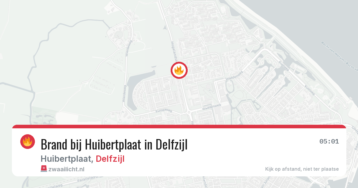Brand bij Huibertplaat in Delfzijl — 28 jun 2026
