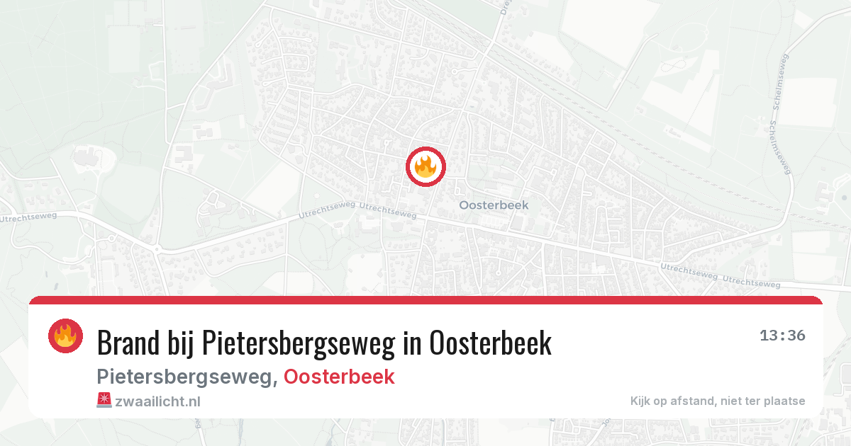 Brand bij Pietersbergseweg in Oosterbeek — 8 aug 2026