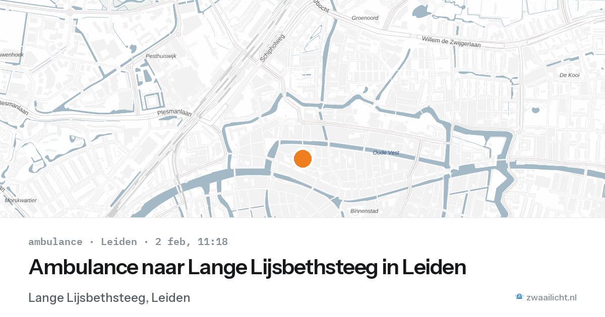 Ambulance naar Lange Lijsbethsteeg in Leiden — 2 feb 2026