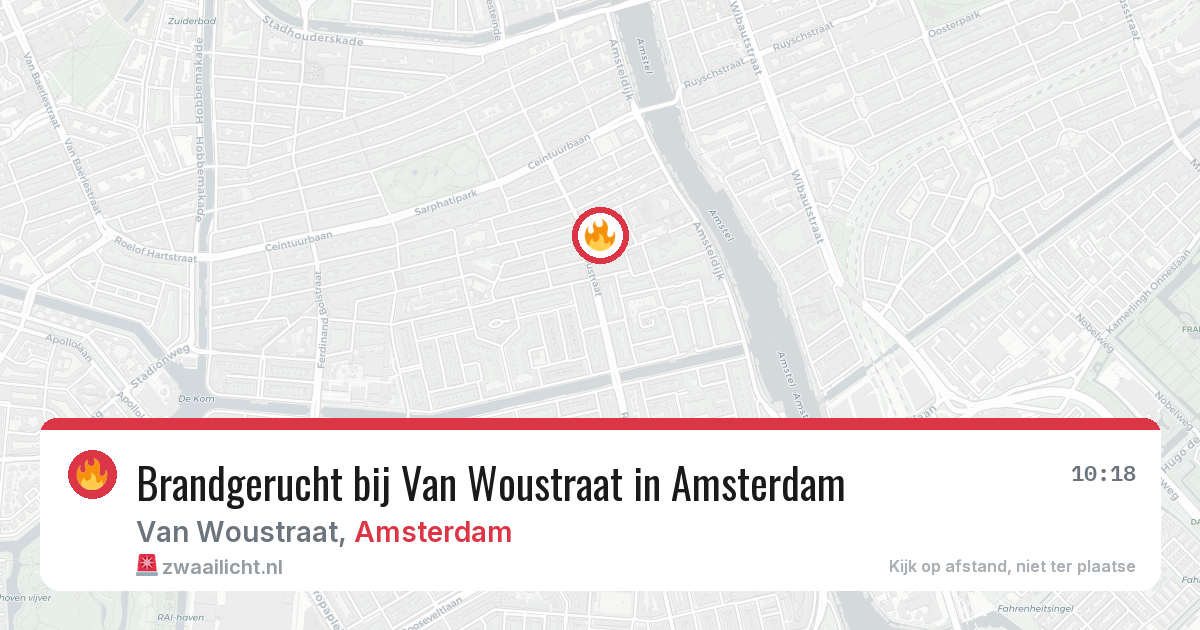 Brandgerucht bij Van Woustraat in Amsterdam — 2 apr 2026