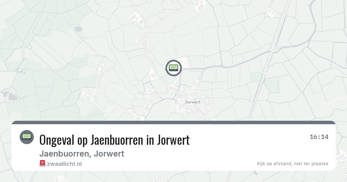 Ongeval op Jaenbuorren in Jorwert — 8 mrt 2026