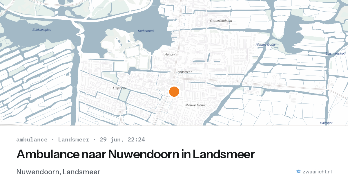 Ambulance naar Nuwendoorn in Landsmeer — 29 jun 2026