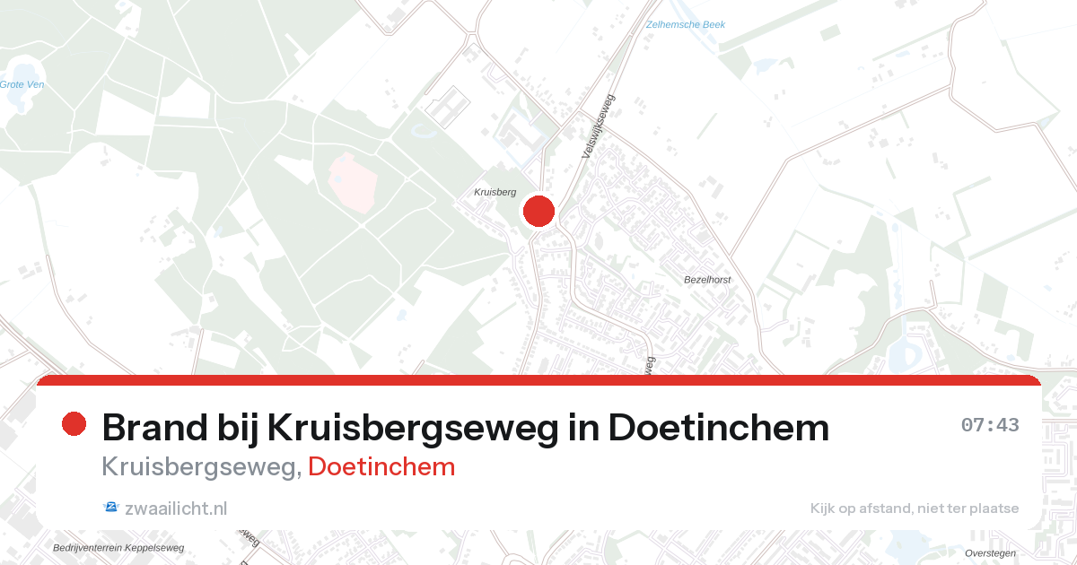 Brand bij Kruisbergseweg in Doetinchem — 27 aug 2026