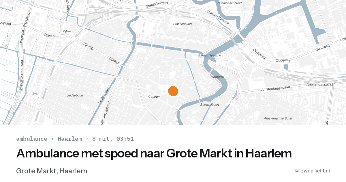 Ambulance met spoed naar Grote Markt in Haarlem — 8 mrt 2026