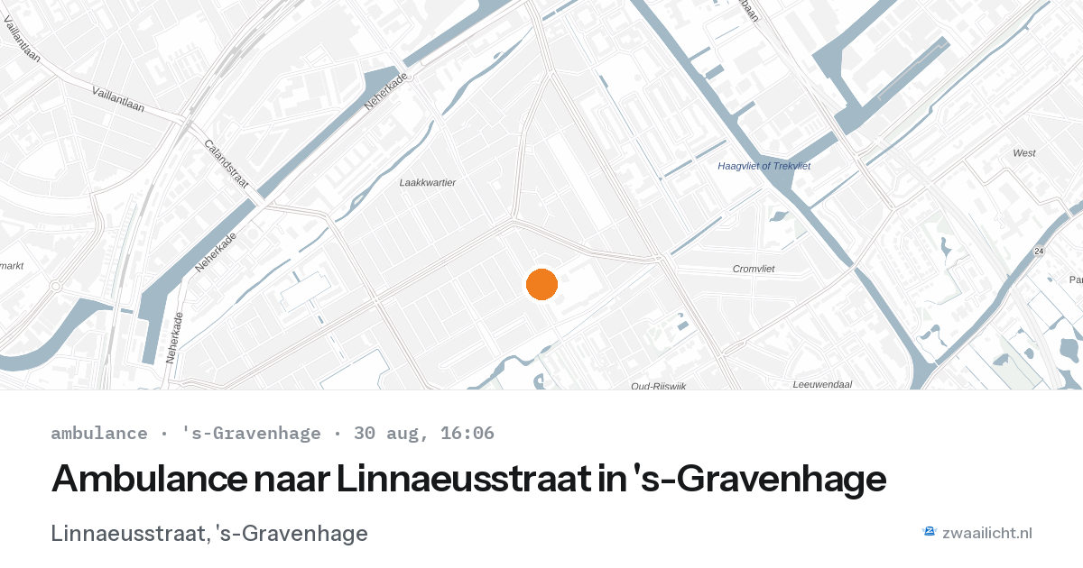 Ambulance naar Linnaeusstraat in 's-Gravenhage — 30 aug 2026