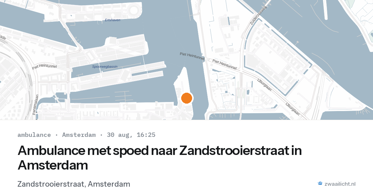 Ambulance met spoed naar Zandstrooierstraat in Amsterdam — 30 aug 2026
