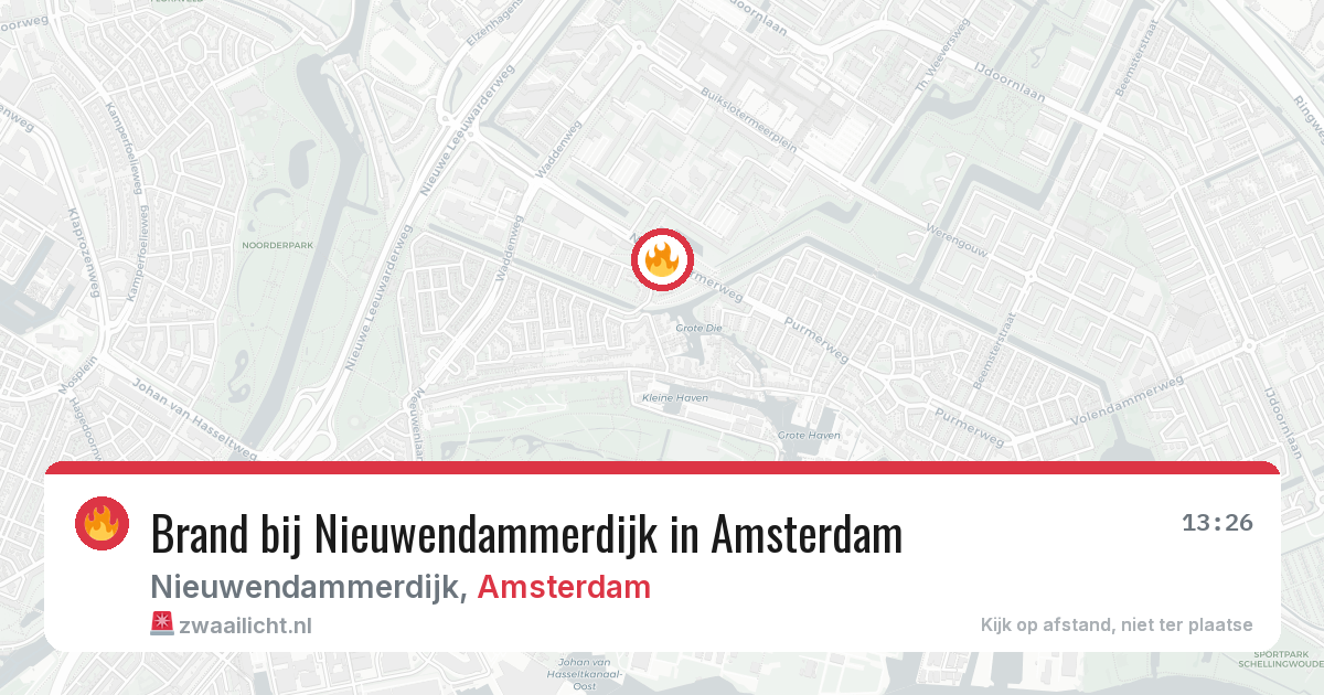 Brand bij Nieuwendammerdijk in Amsterdam — 26 jun 2026