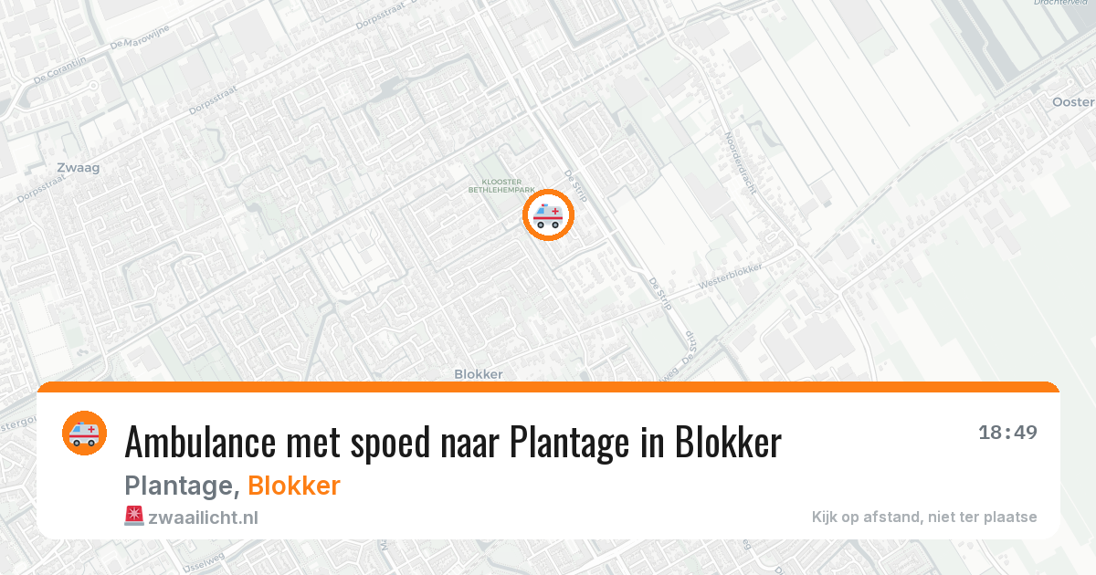 Ambulance met spoed naar Plantage in Blokker — 20 mei 2026