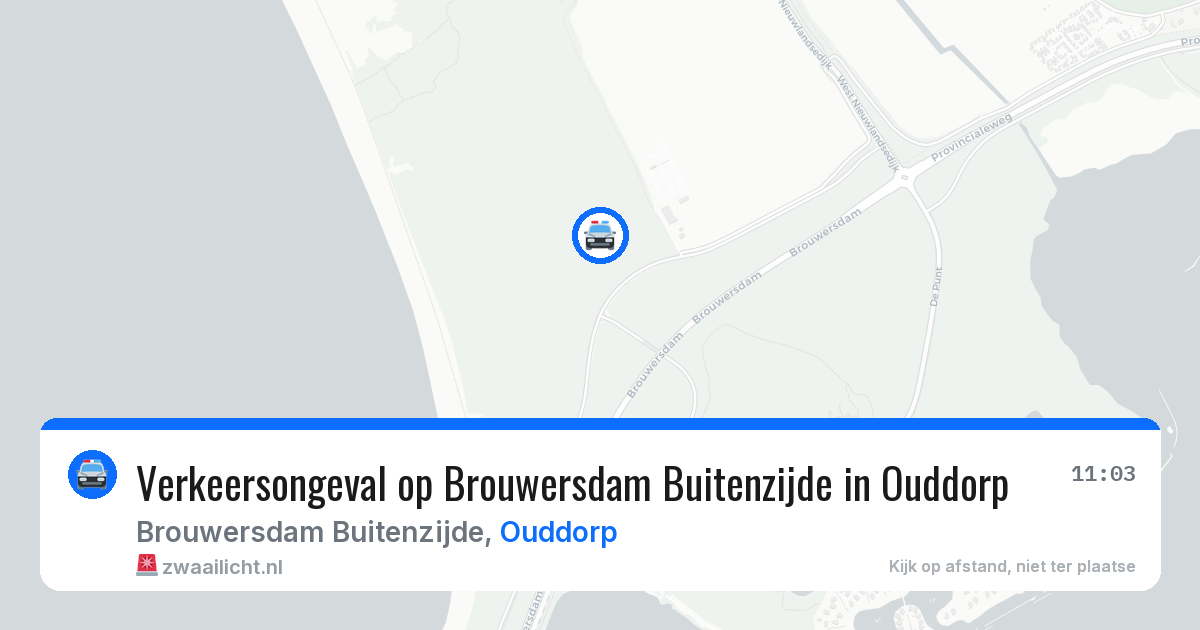 Verkeersongeval op Brouwersdam Buitenzijde in Ouddorp — 25 jun 2026