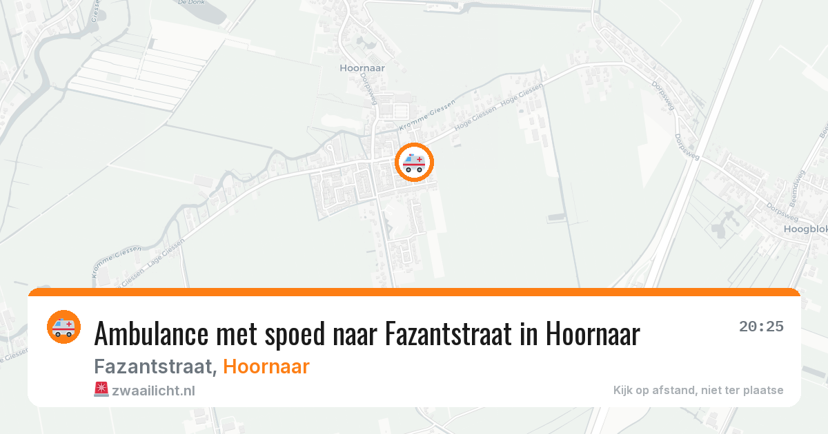 Ambulance met spoed naar Fazantstraat in Hoornaar — 10 jul 2026
