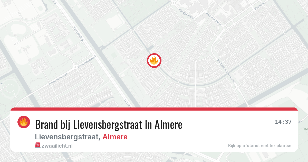 Brand bij Lievensbergstraat in Almere — 29 jul 2026