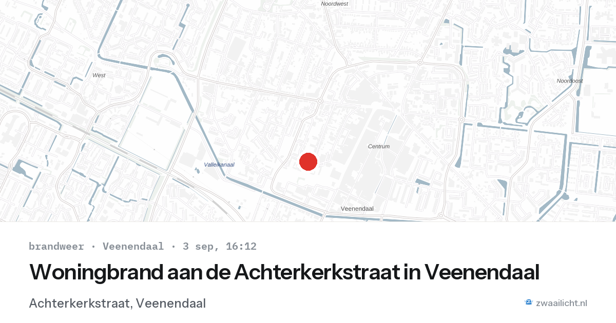Woningbrand aan de Achterkerkstraat in Veenendaal — 3 sep 2026
