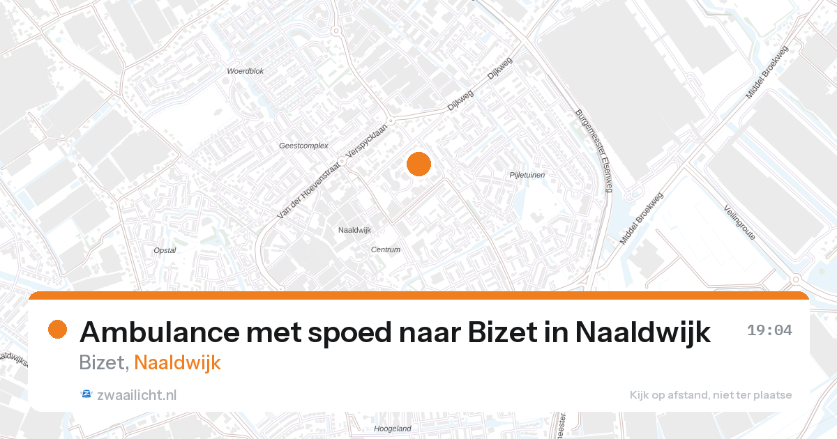 Ambulance met spoed naar Bizet in Naaldwijk — 28 aug 2026