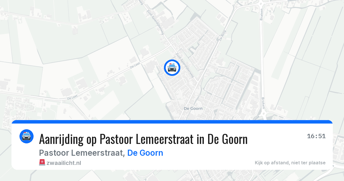Aanrijding op Pastoor Lemeerstraat in De Goorn — 9 jul 2026