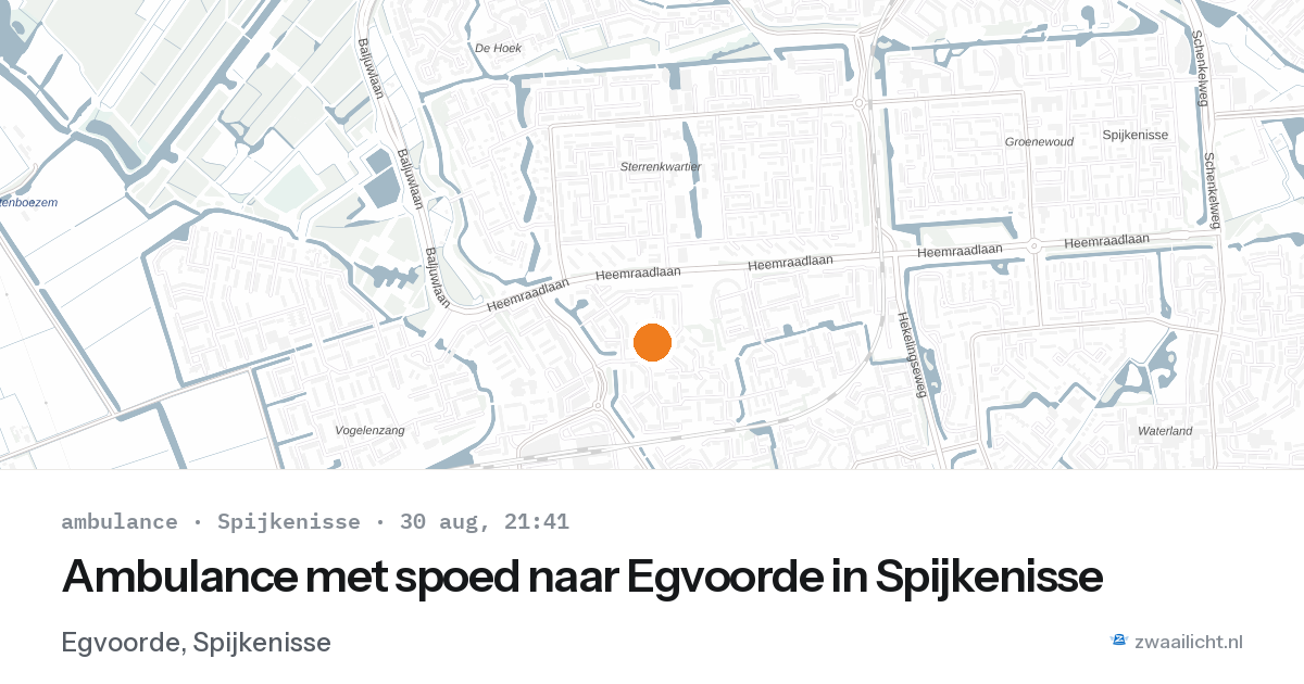 Ambulance met spoed naar Egvoorde in Spijkenisse — 30 aug 2026