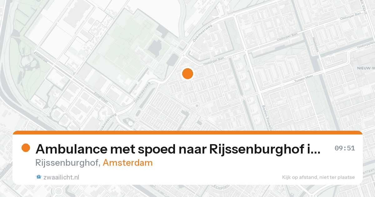 Ambulance met spoed naar Rijssenburghof in Amsterdam — 22 aug 2026
