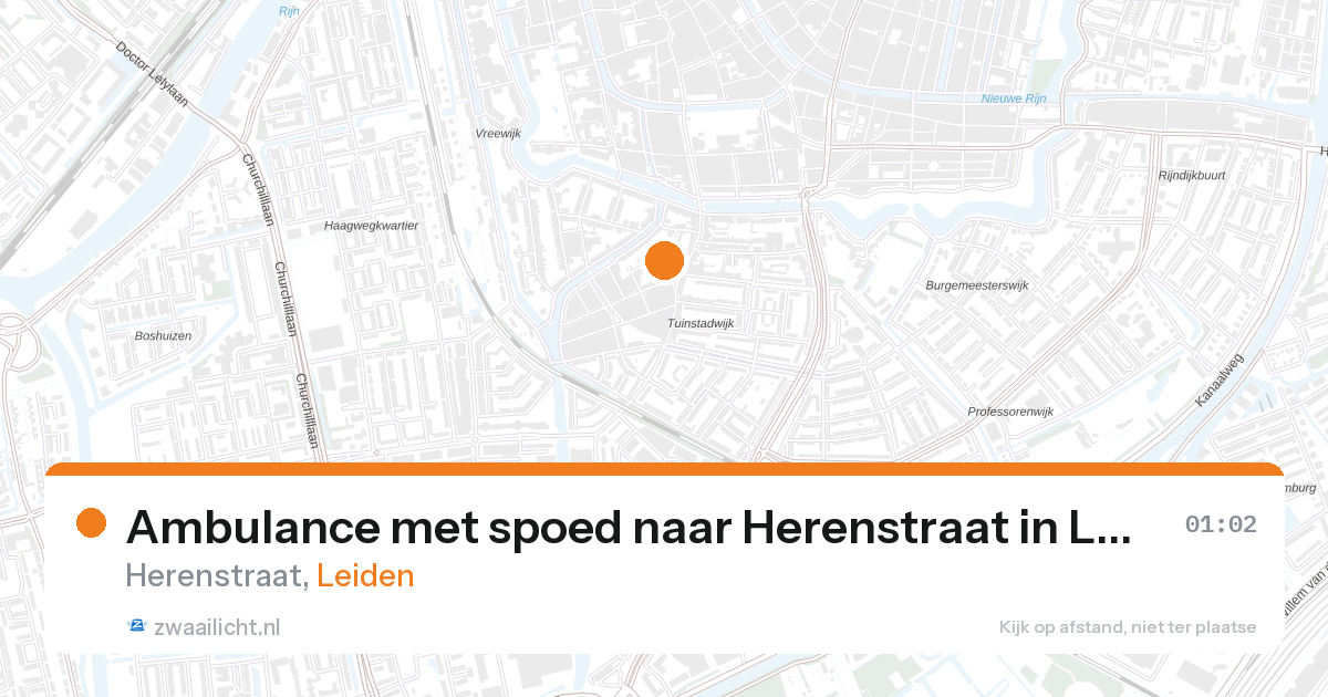 Ambulance met spoed naar Herenstraat in Leiden — 21 mrt 2026