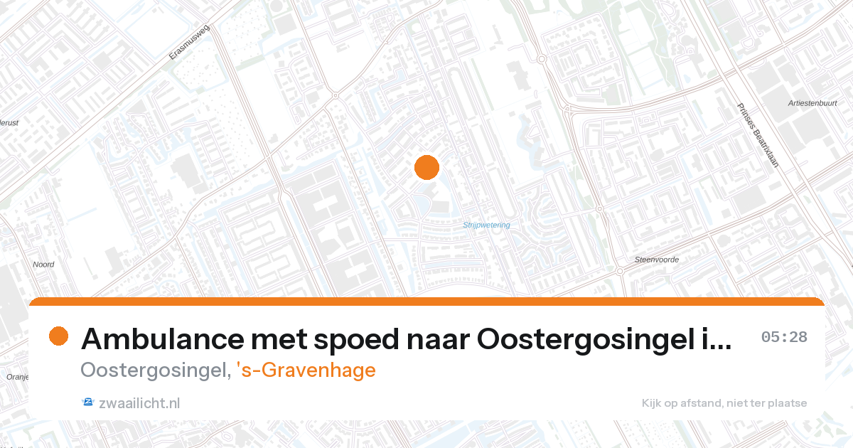 Ambulance met spoed naar Oostergosingel in 's-Gravenhage — 28 aug 2026