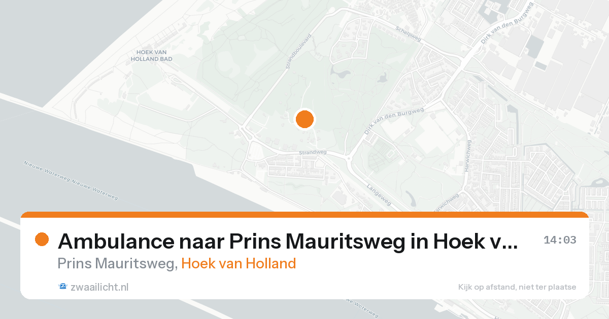 Ambulance naar Prins Mauritsweg in Hoek van Holland — 23 aug 2026