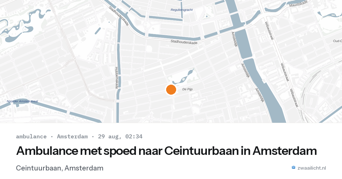 Ambulance met spoed naar Ceintuurbaan in Amsterdam — 29 aug 2026