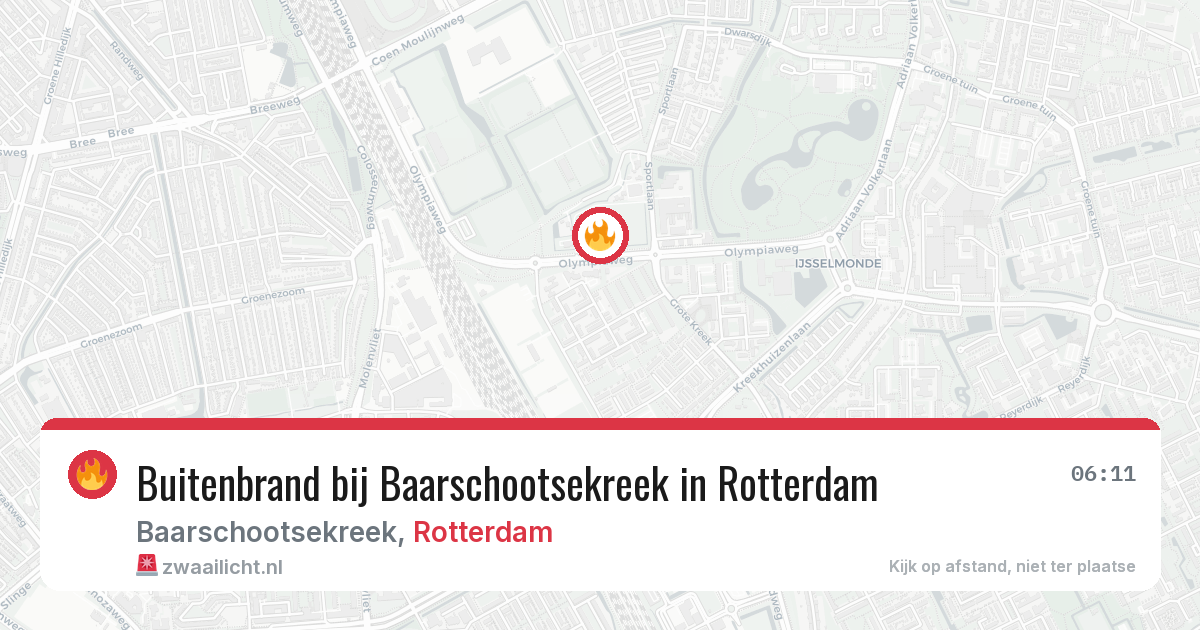 Buitenbrand bij Baarschootsekreek in Rotterdam — 1 apr 2026