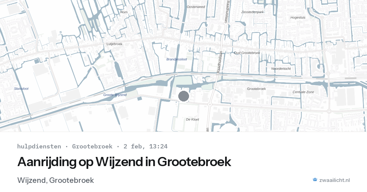 Aanrijding op Wijzend in Grootebroek — 2 feb 2026