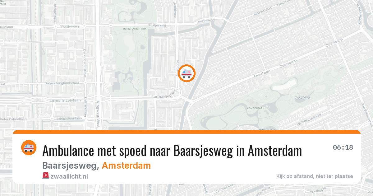 Ambulance met spoed naar Baarsjesweg in Amsterdam — 29 jul 2026