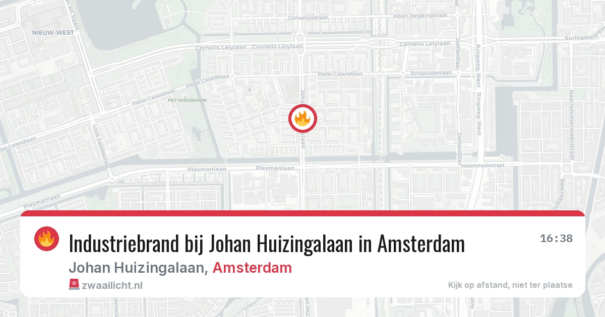 Industriebrand bij Johan Huizingalaan in Amsterdam — 11 aug 2026