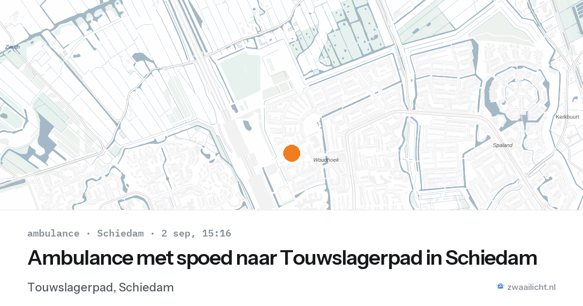 Ambulance met spoed naar Touwslagerpad in Schiedam — 2 sep 2026