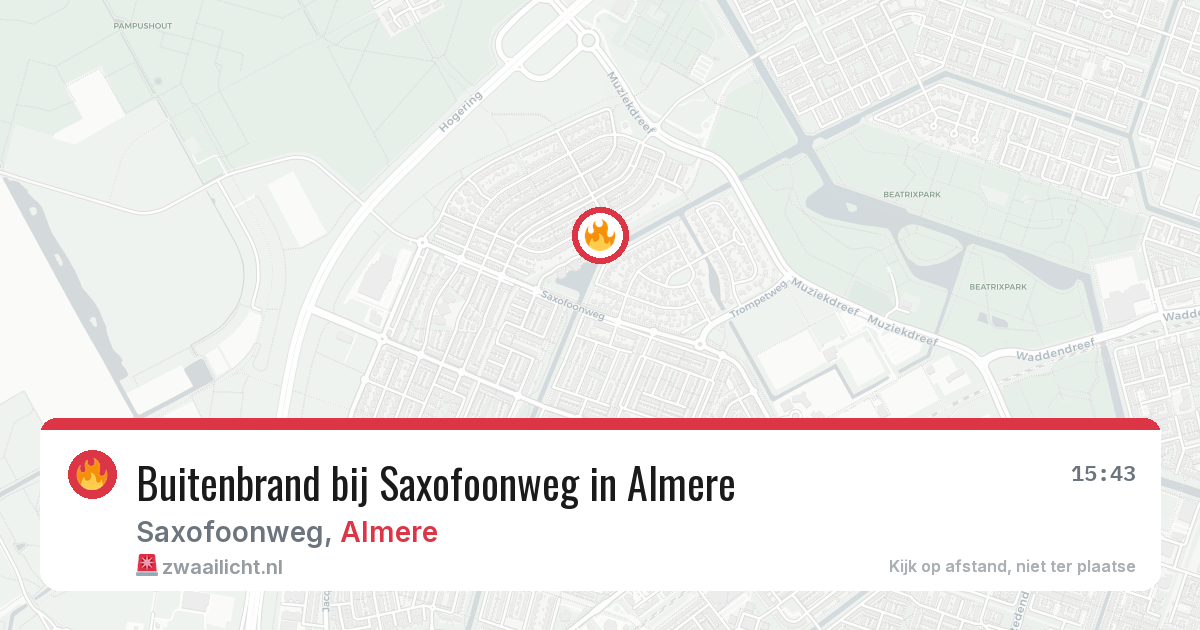 Buitenbrand bij Saxofoonweg in Almere — 7 apr 2026
