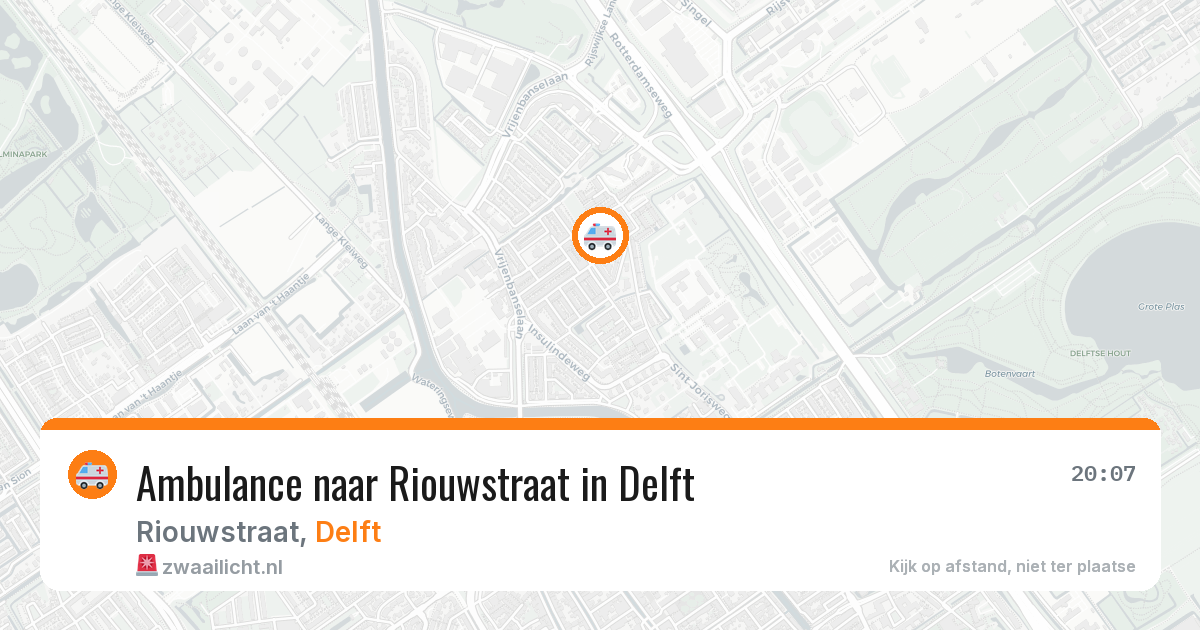 Ambulance naar Riouwstraat in Delft — 16 jul 2026