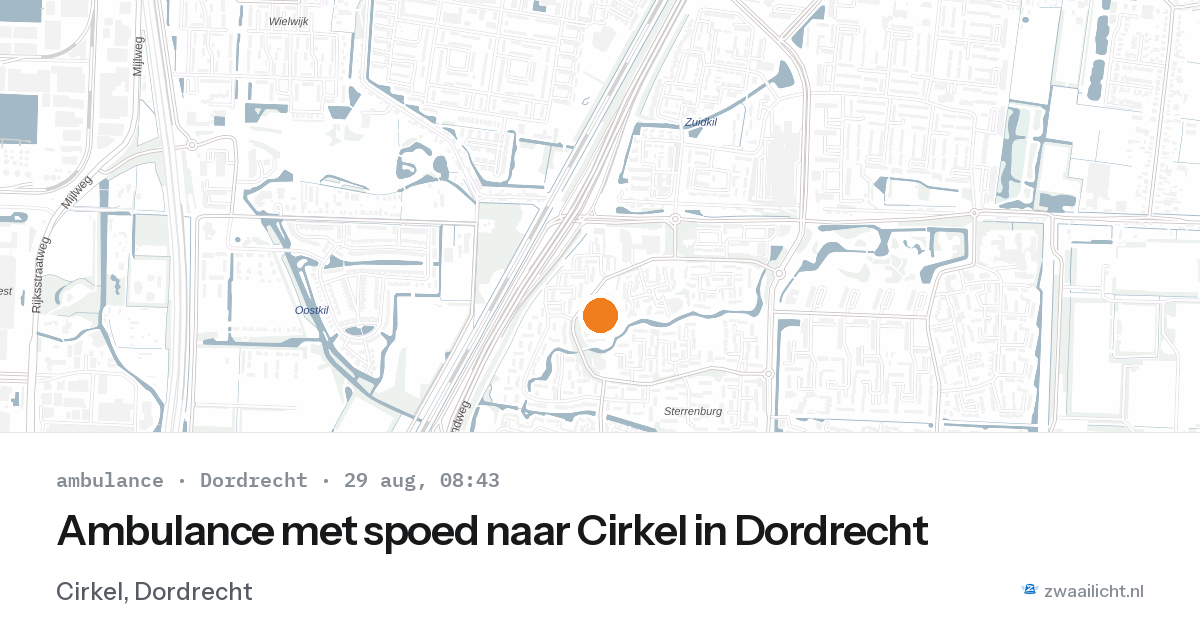 Ambulance met spoed naar Cirkel in Dordrecht — 29 aug 2026