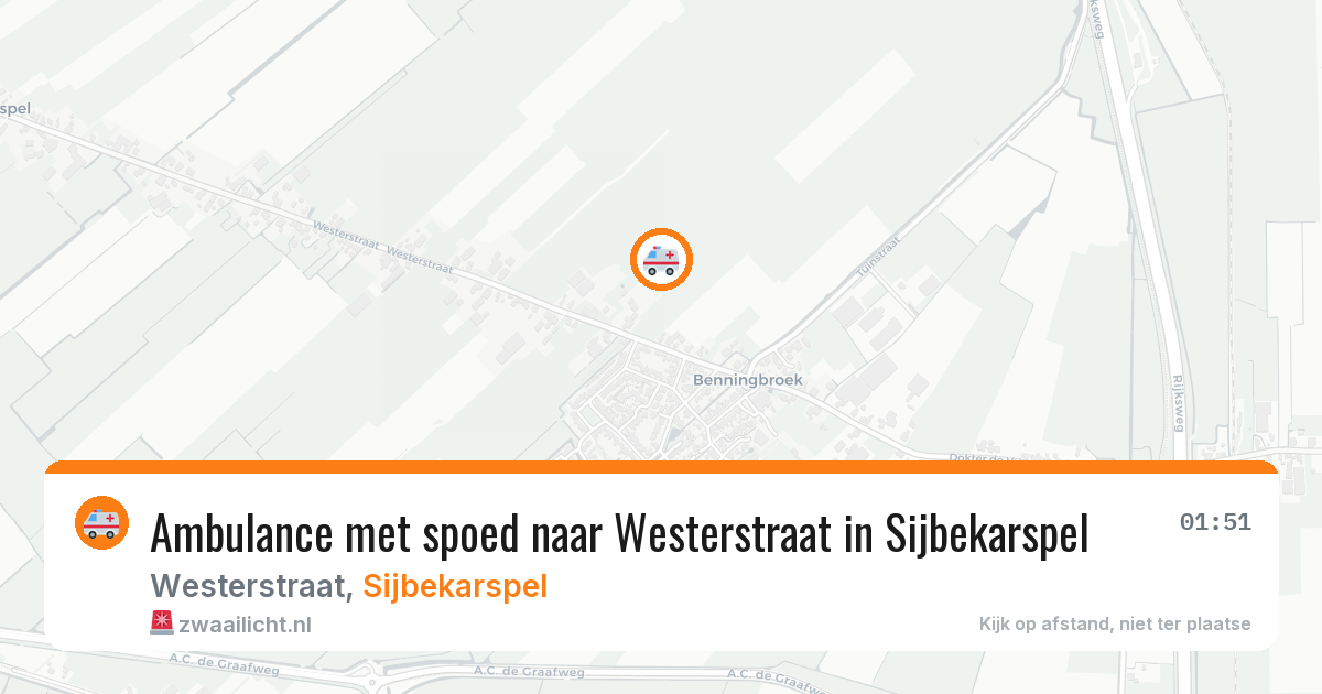 Ambulance met spoed naar Westerstraat in Sijbekarspel — 8 mrt 2026