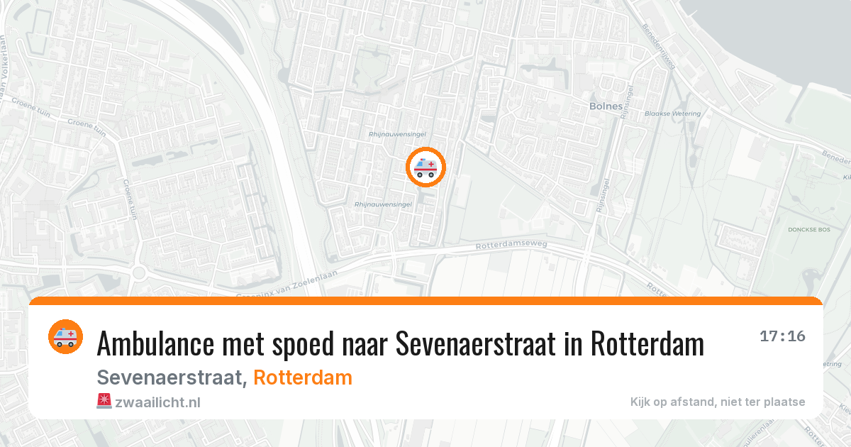 Ambulance met spoed naar Sevenaerstraat in Rotterdam — 13 aug 2026