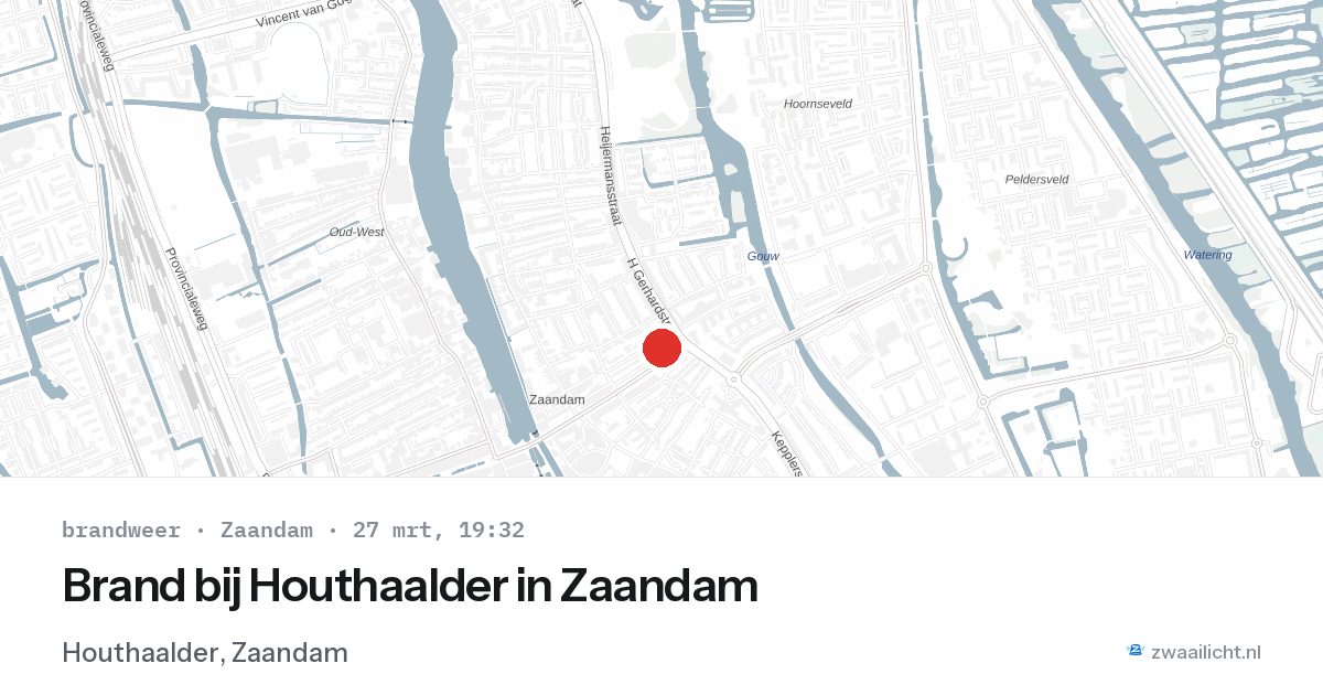 Brand bij Houthaalder in Zaandam — 27 mrt 2026