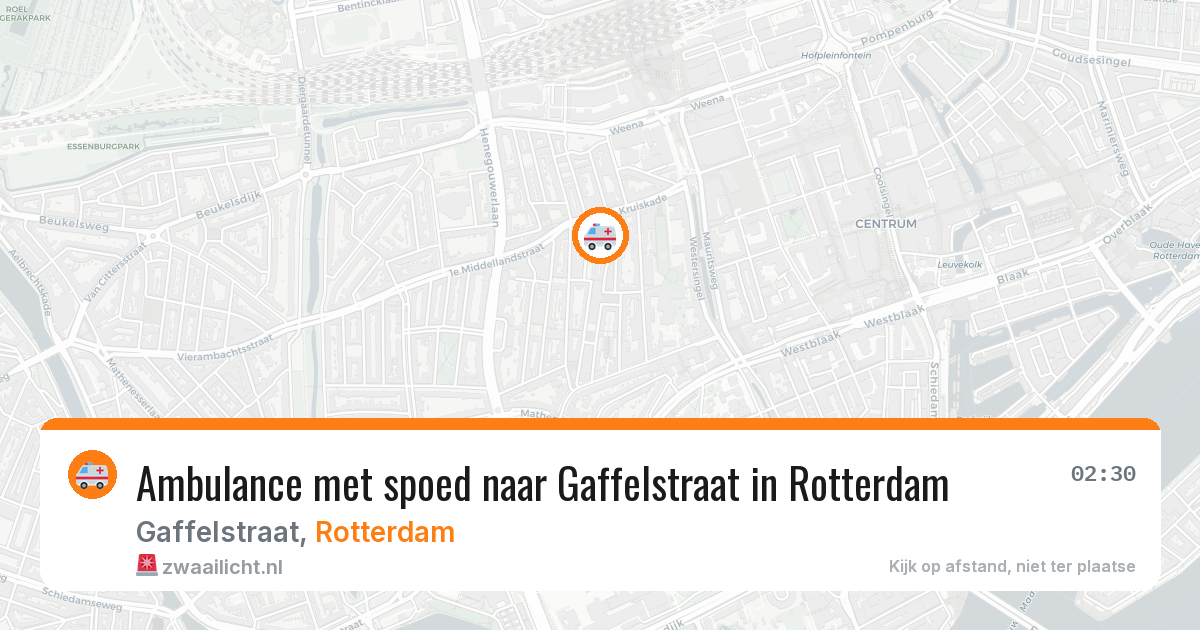 Ambulance met spoed naar Gaffelstraat in Rotterdam — 12 aug 2026