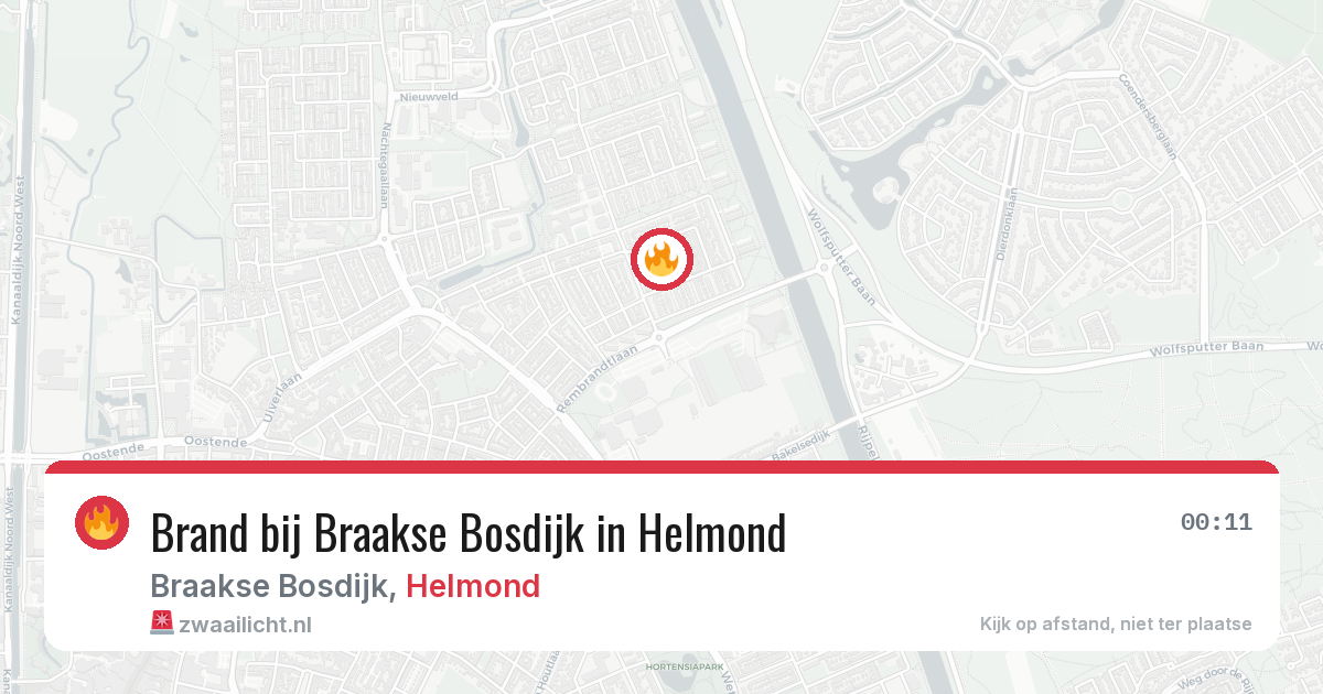 Brand bij Braakse Bosdijk in Helmond — 2 jun 2026