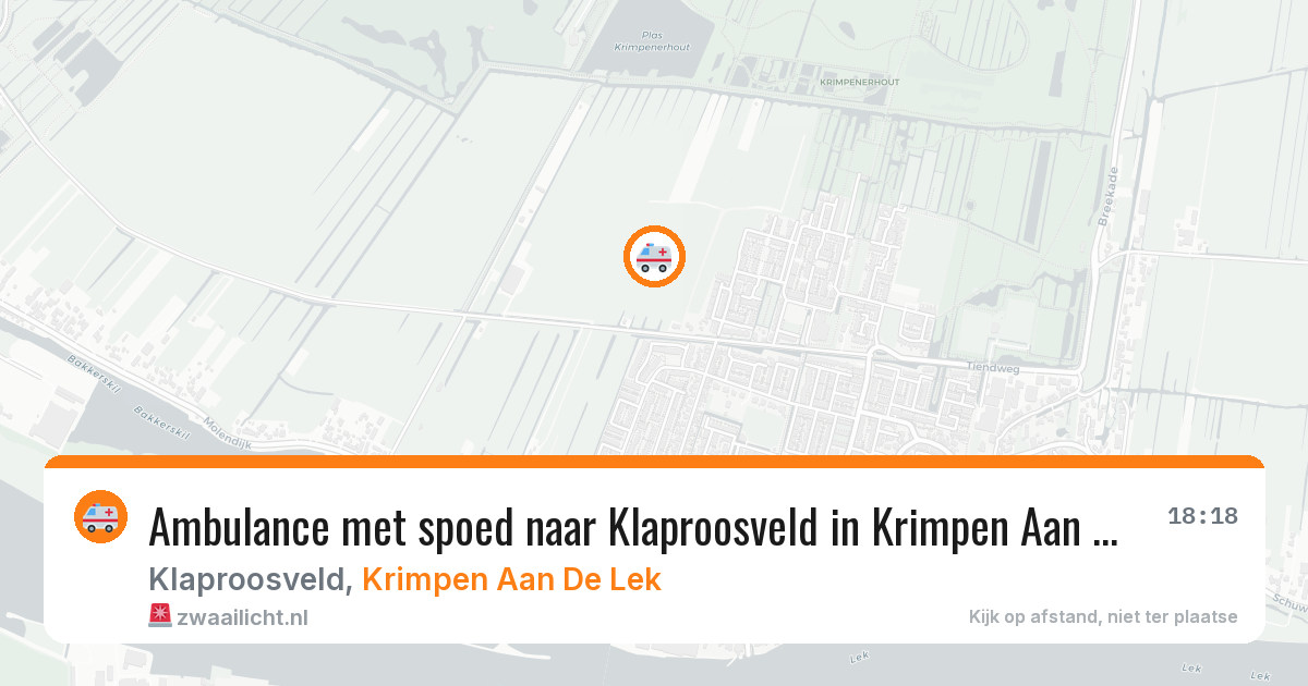 Ambulance met spoed naar Klaproosveld in Krimpen Aan De Lek — 26 apr 2026