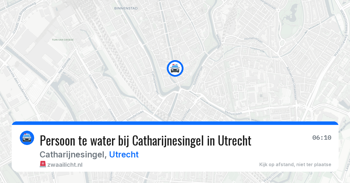 Persoon te water bij Catharijnesingel in Utrecht — 16 mei 2026