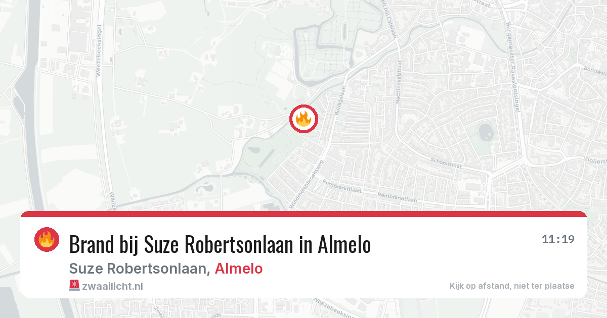Brand bij Suze Robertsonlaan in Almelo — 9 mrt 2026