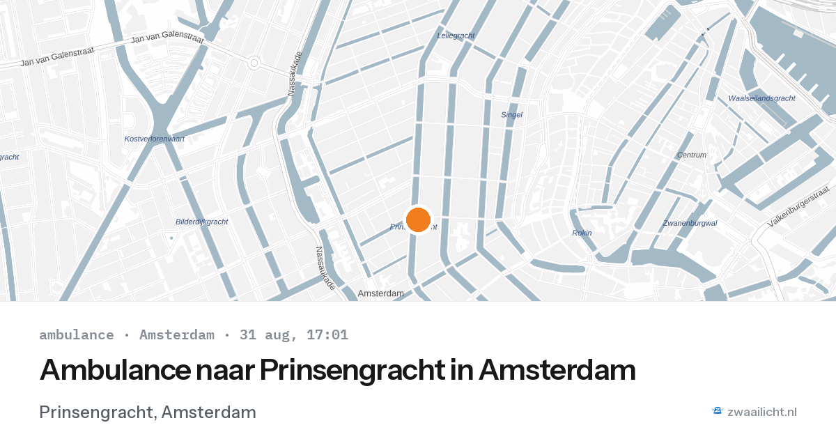 Ambulance naar Prinsengracht in Amsterdam — 31 aug 2026