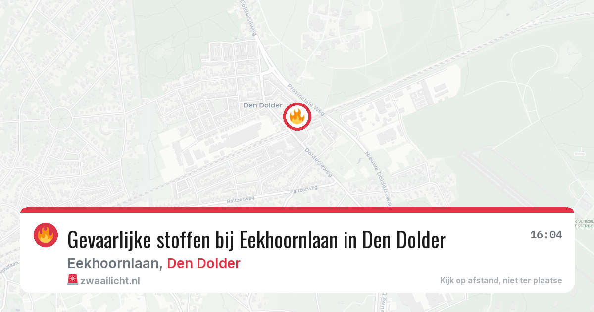 Gevaarlijke stoffen bij Eekhoornlaan in Den Dolder — 5 mei 2026