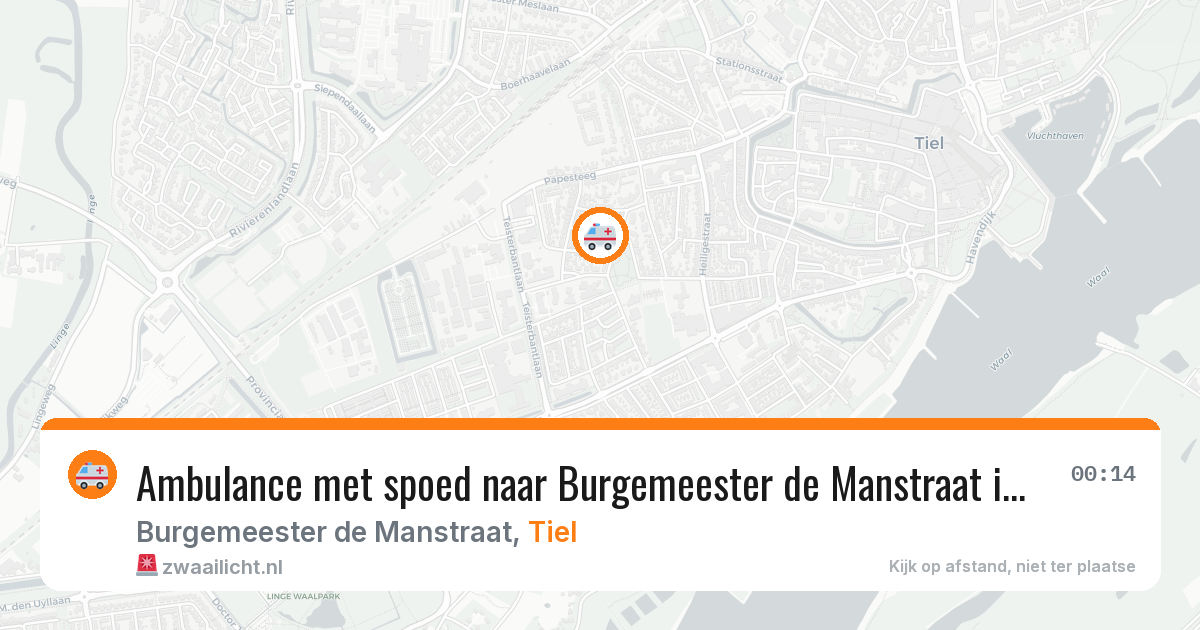 Ambulance met spoed naar Burgemeester de Manstraat in Tiel — 22 apr 2026