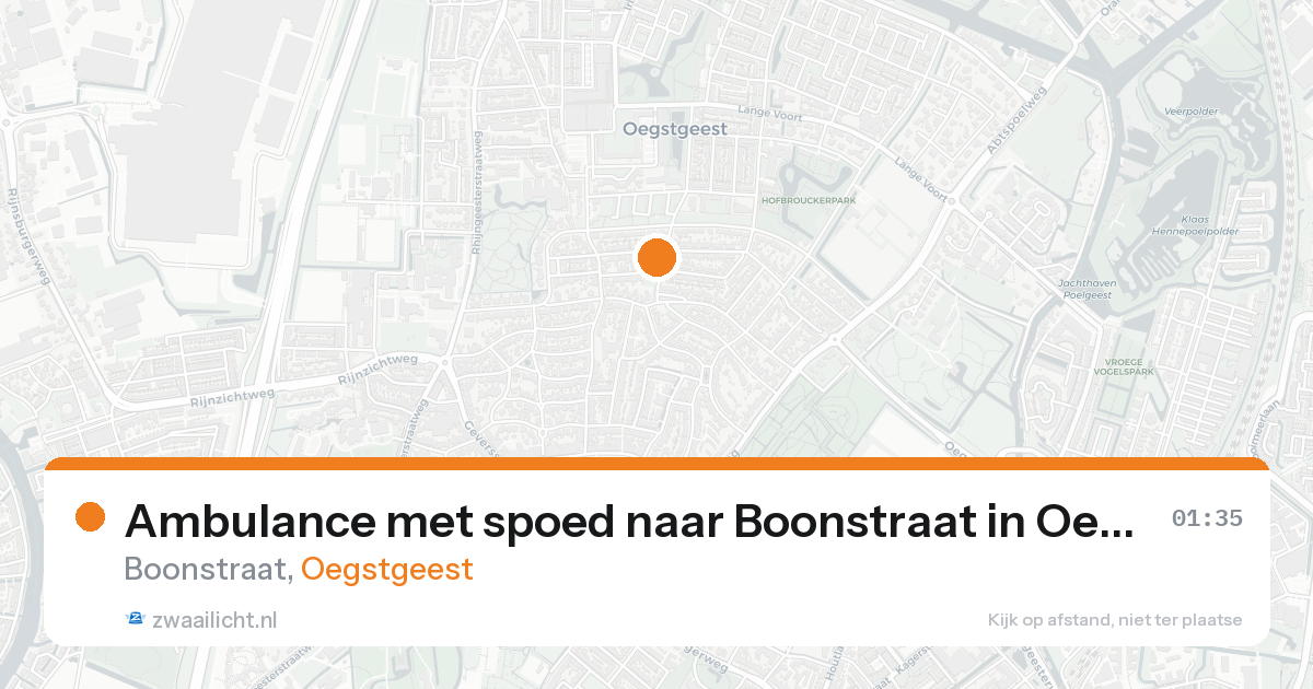 Ambulance met spoed naar Boonstraat in Oegstgeest — 25 aug 2026