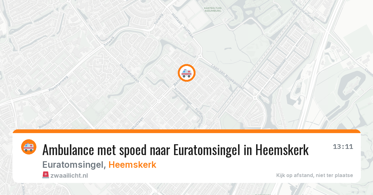 Ambulance met spoed naar Euratomsingel in Heemskerk — 31 mrt 2026
