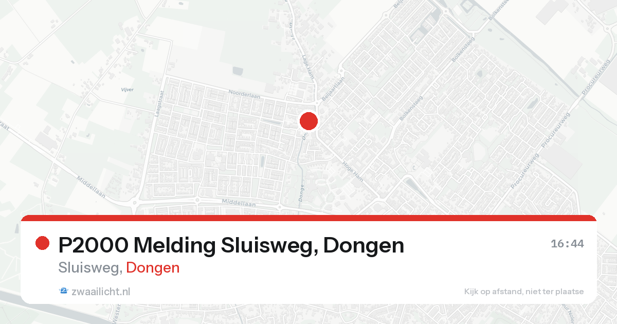 P2000 Melding Sluisweg, Dongen — 7 feb 2026